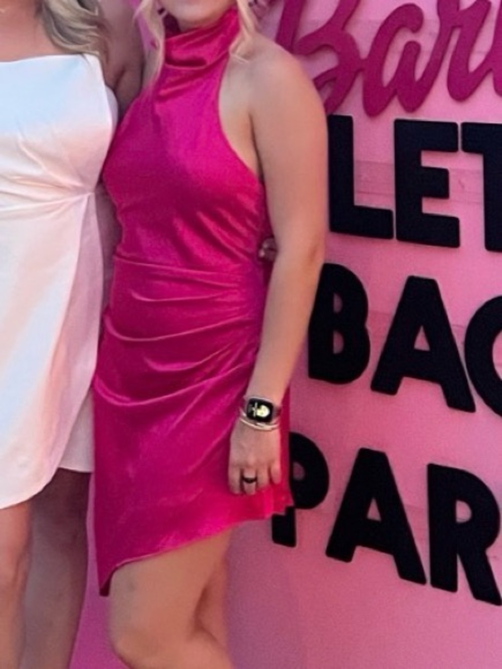 DO+BE Hot Pink Asymmetrical Halter Dress